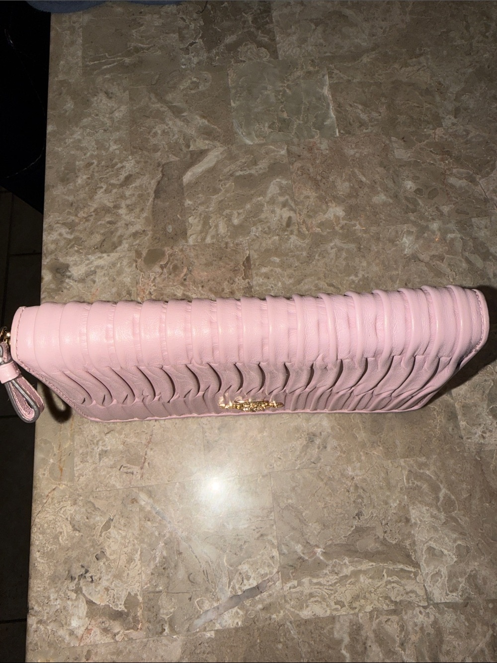 Coach Madison Pink Ruched Leather Zip Around Wallet with Gold Logo EUC - Picture 12 of 16